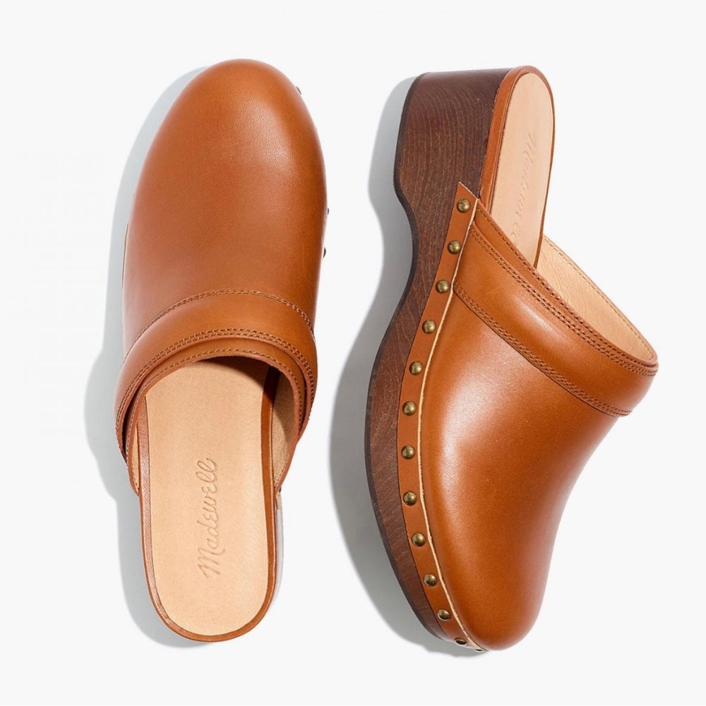 Madewell Cecily Clog in Oiled Leather Clogs Sandals Mules Sz 7 NG681